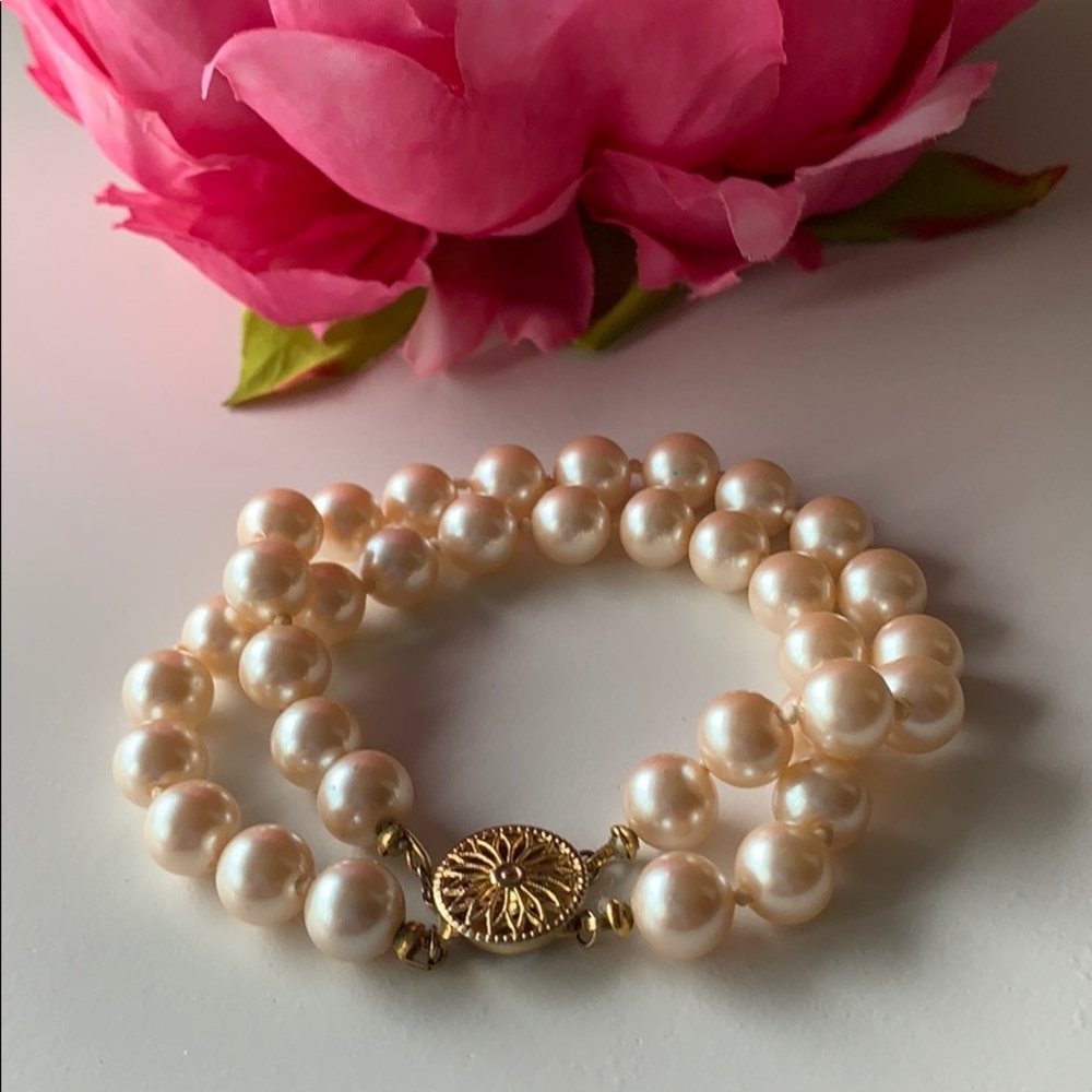 Vintage faux double strand bracelet